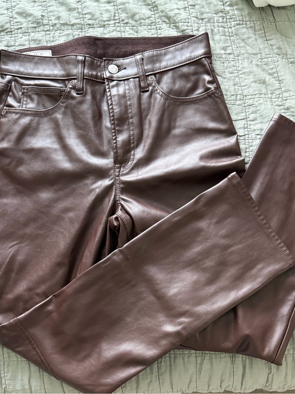 GAP Women’s Faux Leather Skinny Jeans - Dark Brown